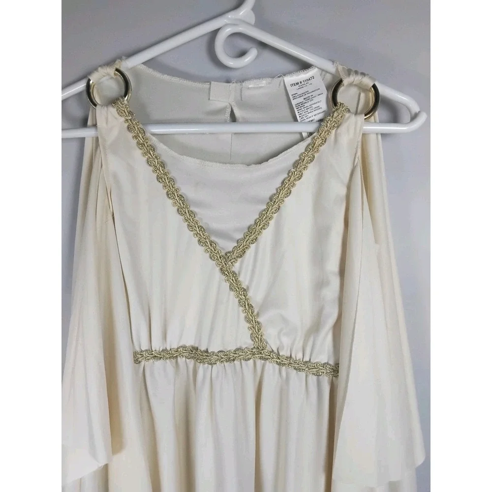 Fun World Roman Greek‎ Goddess Toga Cream Blue Ombre Costume Girls Size L *READ